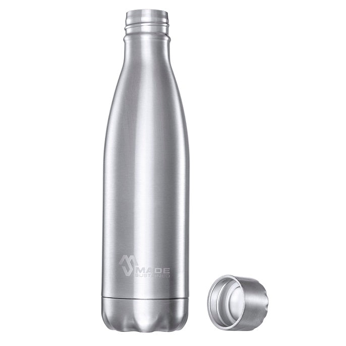 Made Sustained 500ml insulated Knight bottle Brushed SS - Made Sustained